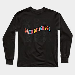 Groovy 100 Days of School  100th Day Of School Teacher Long Sleeve T-Shirt